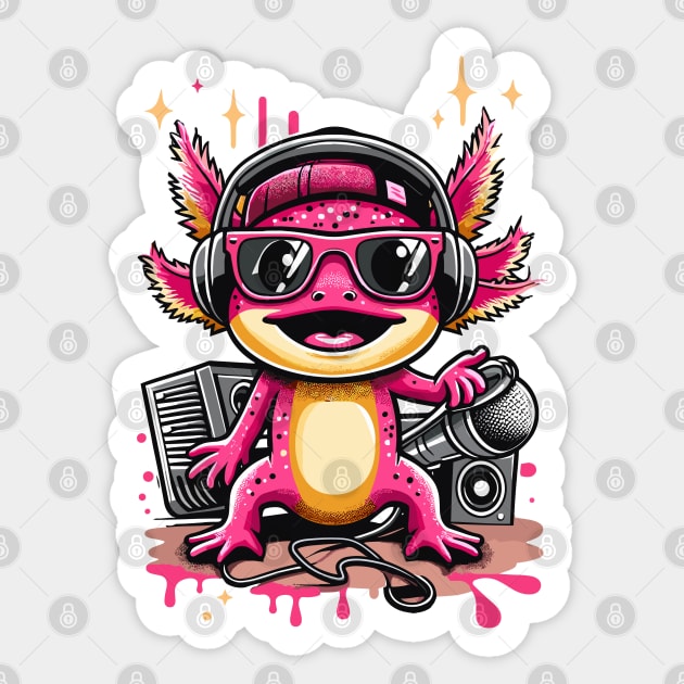Axolotl Vibrant Sticker by JessArty